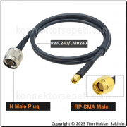 N erkek - RP SMA erkek Koaksiyel Kablo LMR240/RWC240