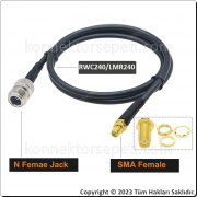 N dişi- SMA dişi Koaksiyel Kablo LMR240/RWC240