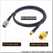 N dişi- SMA erkek Koaksiyel Kablo LMR240/RWC240