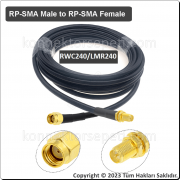 RP SMA erkek - RP SMA dişi Koaksiyel Kablo LMR240/RWC240 50Ω