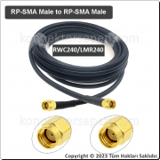 RP SMA erkek - RP SMA erkek Koaksiyel Kablo LMR240/RWC240