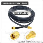 SMA dişi - RP SMA erkek Koaksiyel Kablo LMR240/RWC240