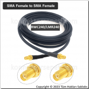 SMA dişi - SMA dişi Koaksiyel Kablo LMR240/RWC240