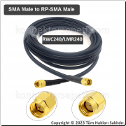 SMA erkek - RP SMA erkek Koaksiyel Kablo LMR240/RWC240