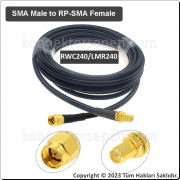 SMA erkek - RP SMA dişi Koaksiyel Kablo LMR240/RWC240