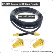 RP SMA dişi - RP SMA dişi Koaksiyel Kablo LMR240/RWC240