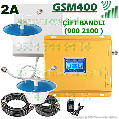 Gsm Sinyal Güçlendirici Çift Bandlı Gsm Yükseltici - 2 İç Antenli
