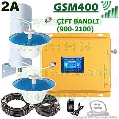 Gsm Sinyal Güçlendirici Çift Bandlı Gsm Yükseltici - 2 İç Antenli