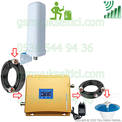 Gsm Sinyal Güçlendirici Üç Bandlı Gsm Yükseltici - 2 İç Antenli