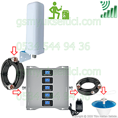 Gsm Sinyal Güçlendirici Beş Bandlı Gsm Yükseltici - 2 İç Antenli