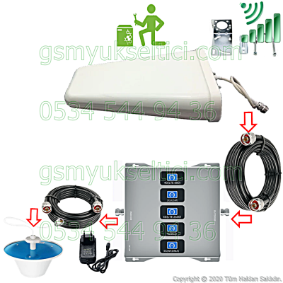 Gsm Sinyal Güçlendirici Beş Bandlı Gsm Yükseltici - 2 İç Antenli